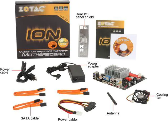 Alt view image 5 of 5 - ZOTAC IONITX-A-U Atom 330 1.6GHz Dual-Core NVIDIA ION Mini ITX Motherboard / CPU Combo