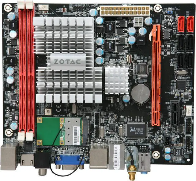 Alt view image 3 of 5 - ZOTAC NM10-B-E Intel Atom D510 (1.66GHz, Dual-Core) Intel NM10 Mini DTX Motherboard / CPU Combo