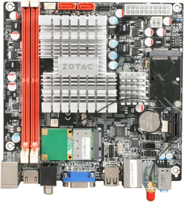 Alt view image 3 of 7 - ZOTAC NM10-A-E-ION Intel Atom D510 (1.66GHz, dual-core) BGA559 Intel NM10 Mini ITX Motherboard / CPU / VGA Combo