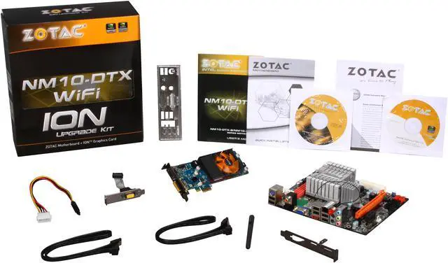 Alt view image 5 of 5 - ZOTAC NM10-B-E-ION Intel Atom D510 (1.66GHz, dual-core) BGA559 Intel NM10 Mini DTX Motherboard / CPU / VGA Combo