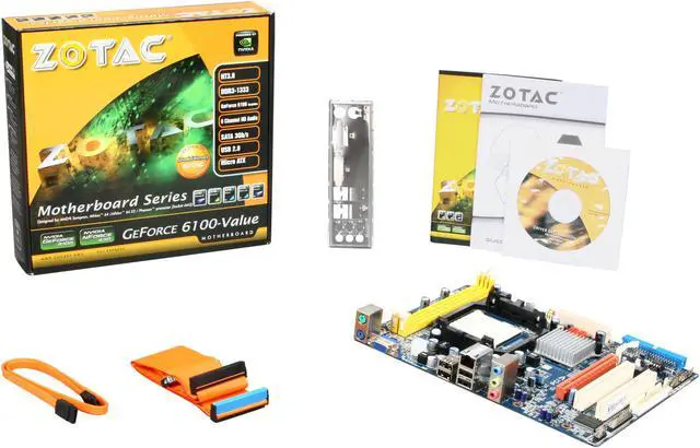 Alt view image 5 of 5 - ZOTAC GF6100-F-E AM3/AM2+/AM2 NVIDIA GeForce 6100 / nForce 430 MCP Micro ATX AMD Motherboard