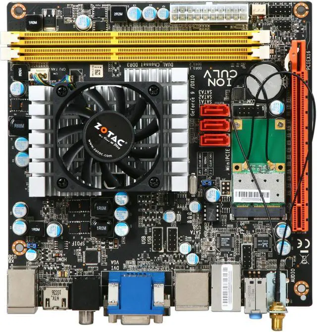 Alt view image 3 of 5 - ZOTAC IONITX-P-E Intel Celeron SU2300 (1.2 GHz dual-core) NVIDIA ION Mini ITX Motherboard / CPU Combo