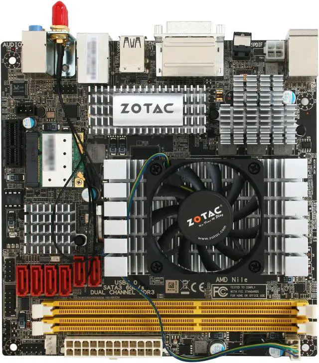 Alt view image 3 of 5 - ZOTAC M880GITX-A-E AMD Turion II Neo K625 (1.5GHz, Dual-Core) AMD M880G Mini ITX Motherboard / CPU Combo