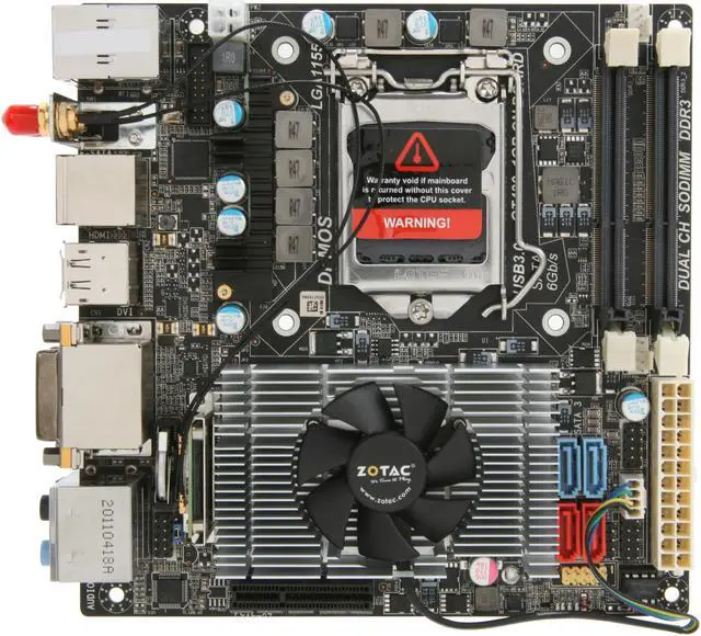 Alt view image 3 of 5 - ZOTAC Z68ITX-B-E LGA 1155 Intel Z68 HDMI USB 3.0 Mini ITX Intel Motherboard