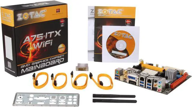 Alt view image 5 of 5 - ZOTAC A75ITX-B-E FM2 AMD A75 (Hudson D3) USB 3.0 HDMI Mini ITX AMD Motherboard
