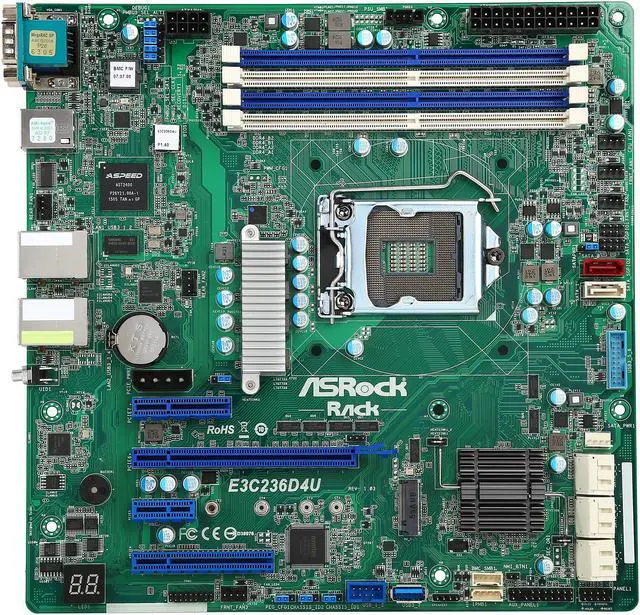 Alt view image 5 of 9 - ASRock Rack E3C236D4U Micro ATX Server Motherboard LGA1151 Intel C236