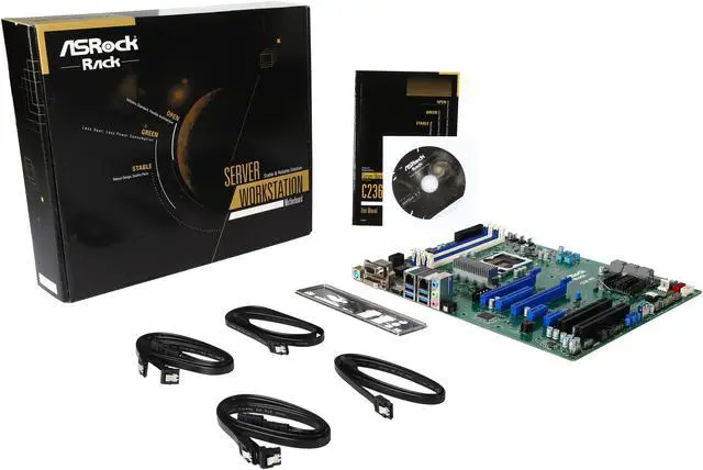 Alt view image 7 of 8 - ASRock Rack C236 WS ATX Server Motherboard LGA 1151 Intel C236