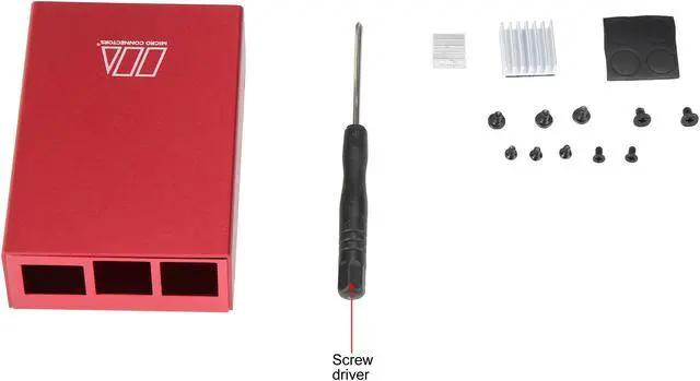 Alt view image 8 of 8 - Micro Connectors RAS-PCS03-RD Aluminum Raspberry Pi 3 Model B/B+ Case (Red)
