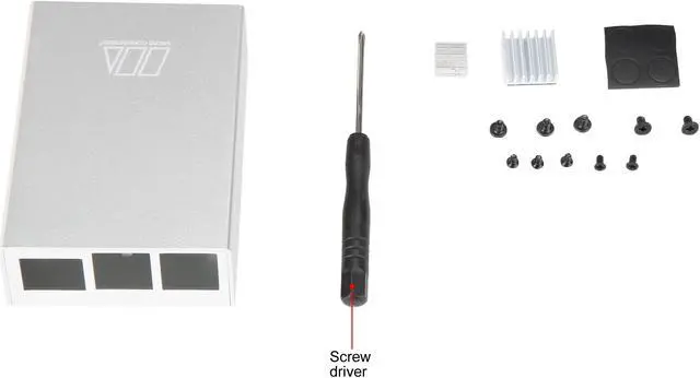 Alt view image 7 of 8 - Micro Connectors RAS-PCS03-SL Aluminum Raspberry Pi 3 Model B/B+ Case (Silver)