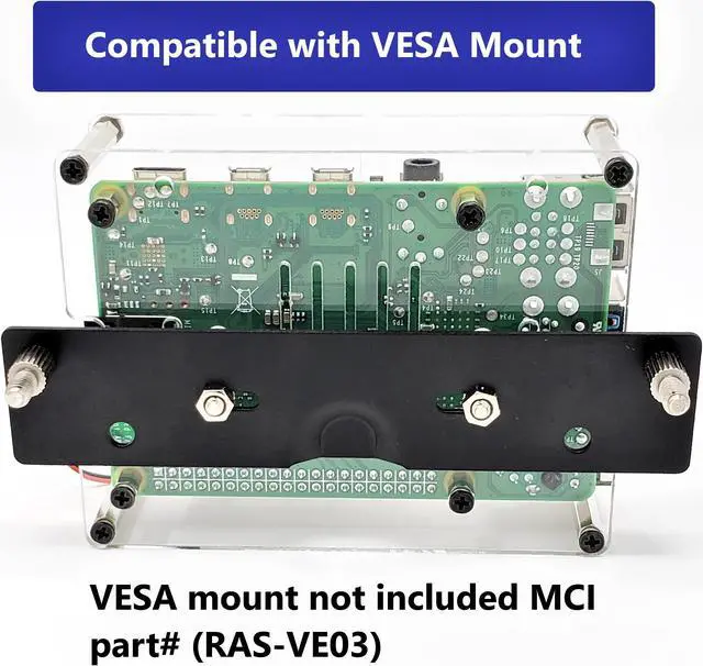 Alt view image 3 of 6 - Micro Connectors Four (4) Layer Stackable Clear Acrylic Raspberry Pi 5, Pi 4 & Pi 3 Cases with Fans and Heatsinks (RAS-PCS46)