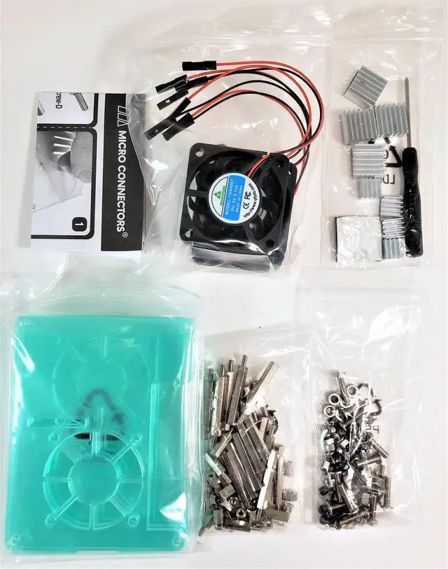 Alt view image 4 of 6 - Micro Connectors Four (4) Layer Stackable Clear Acrylic Raspberry Pi 5, Pi 4 & Pi 3 Cases with Fans and Heatsinks (RAS-PCS46)