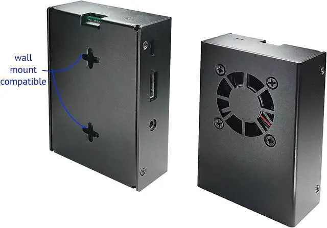 Alt view image 6 of 7 - Micro Connectors RAS-PCS04PWR-SL Aluminum Raspberry Pi 3 Case for Model B/B+ with Fan, Heatsinks and UL Approved On/Off Power Adapter