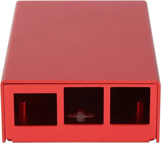 Alt view image 3 of 6 - Micro Connectors RAS-03RDPWR-PI Aluminum Raspberry Pi 3 Case for Model B/B+ with UL Approved On/Off Switch 5V/2.5A Power Adapter