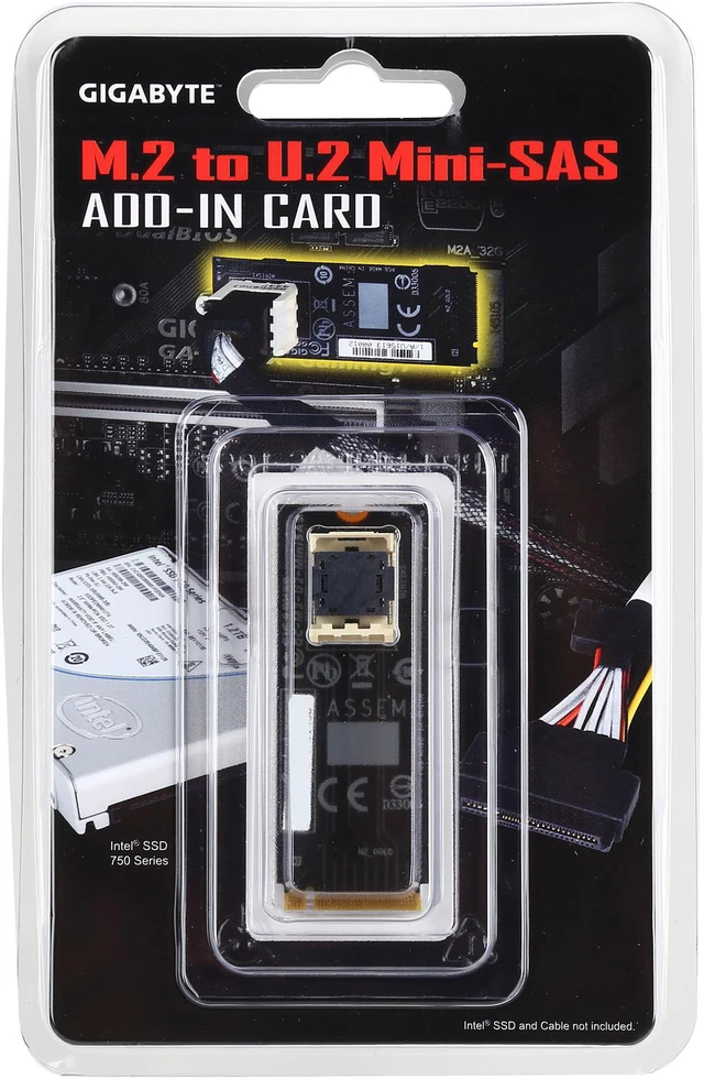 Alt view image 4 of 4 - GIGABYTE M.2 to U.2-Mini-SAS Add-in Card For Intel 750 Series 2.5" SSD Model GC-M2-U2-MiniSAS