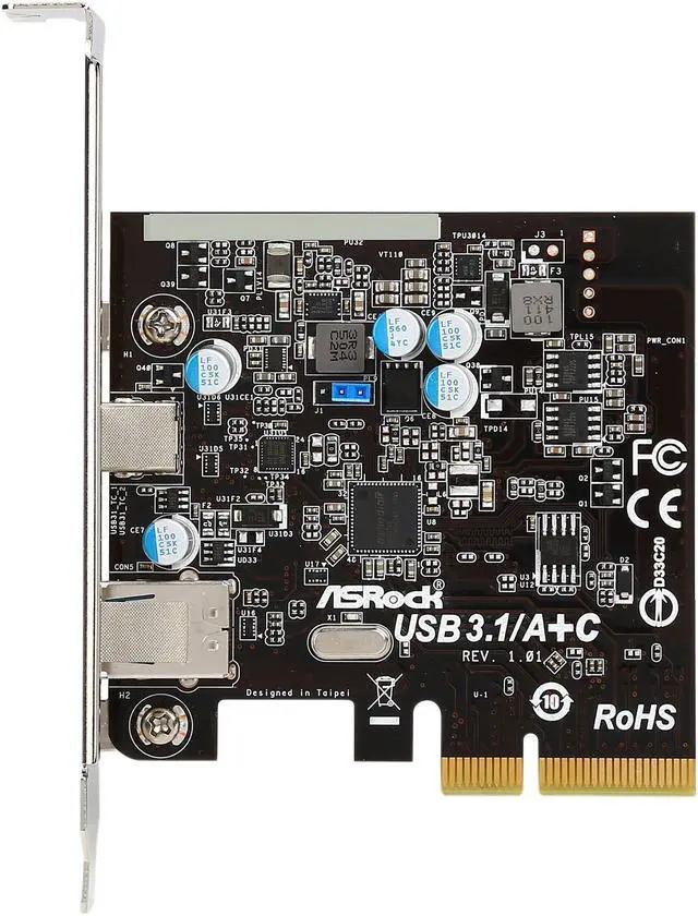 Alt view image 3 of 5 - ASRock Model USB 3.1/A+C Card