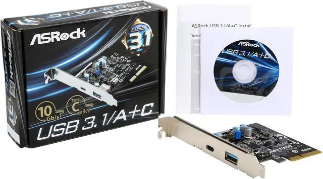 Alt view image 5 of 5 - ASRock Model USB 3.1/A+C Card