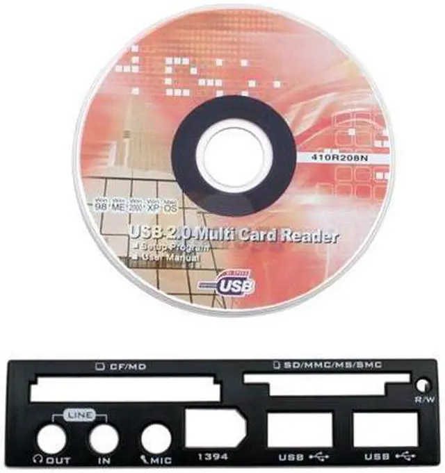 Alt view image 3 of 4 - Koutech IO-FPM420 4-in-1 IEEE 1394 & USB 2.0 3.5" Internal Multi I/O Card Reader with USB 2.0 / FireWire 1394a / Audio Ports