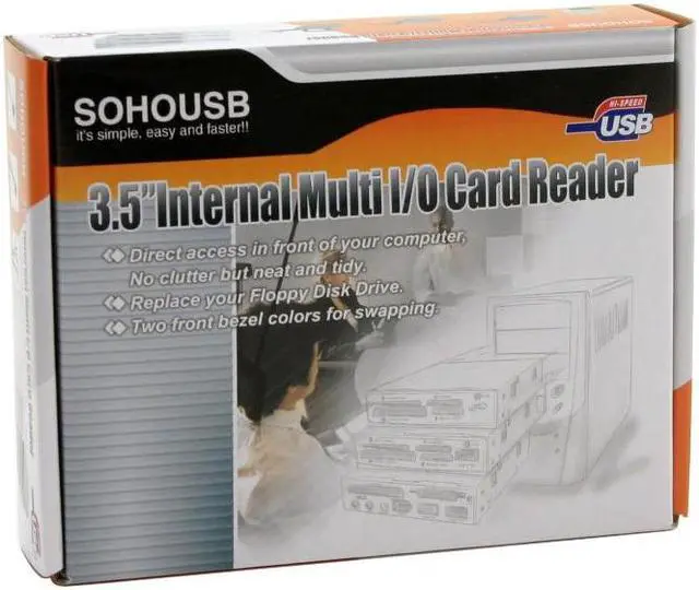 Alt view image 4 of 4 - Koutech IO-FPM420 4-in-1 IEEE 1394 & USB 2.0 3.5" Internal Multi I/O Card Reader with USB 2.0 / FireWire 1394a / Audio Ports