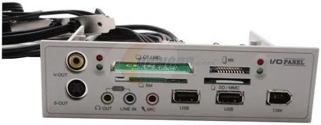 Alt view image 2 of 7 - Multifunction Front Panel Card Reader with USB2.0/1394a/Audio/Video Ports