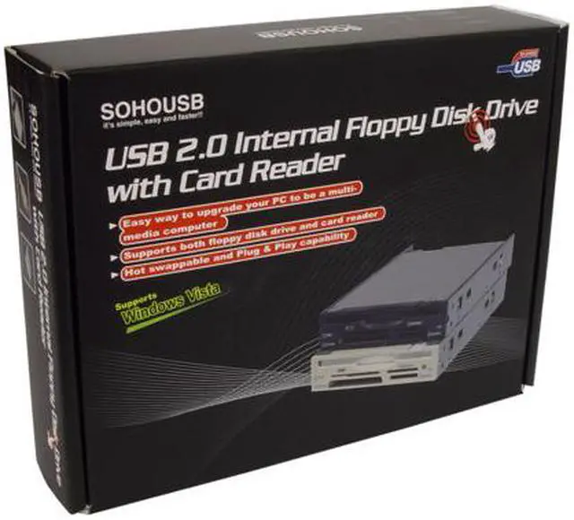 Alt view image 6 of 13 - Koutech IO-FPM220 3.5" Floppy Drive & Multi Card Reader Front Panel