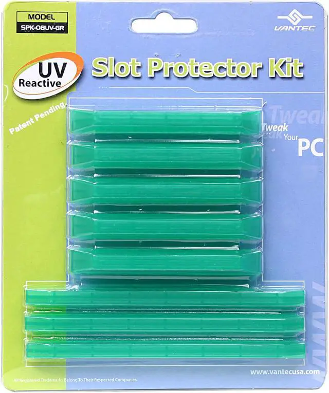 Main image of VANTEC Model SPK-08UV-GR PCI/RAM Slot Protector Kit - GREEN UV