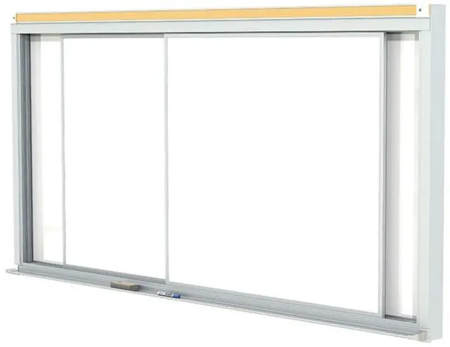 Main image of Ghent HSM2-48 Horizontal Sliding Porcelain Magnetic Whiteboard - 96" x 48" - White Surface, Anodized Aluminum Frame