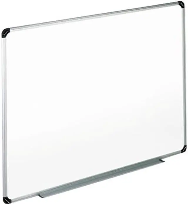 Main image of Universal Dry Erase Board, Melamine, 48 x 36, White, Black/Gray Aluminum/Plastic Frame