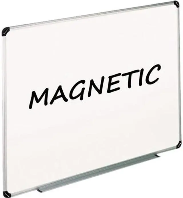 Main image of Universal Magnetic Dry Erase Board, Melamine, 48 x 36, White, Aluminum/Plastic Frame