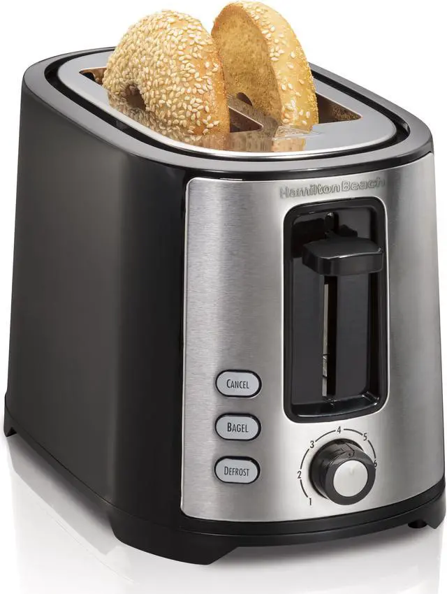 Main image of hamilton beach beach extra-wide 2 slice slot toaster, black (22633)
