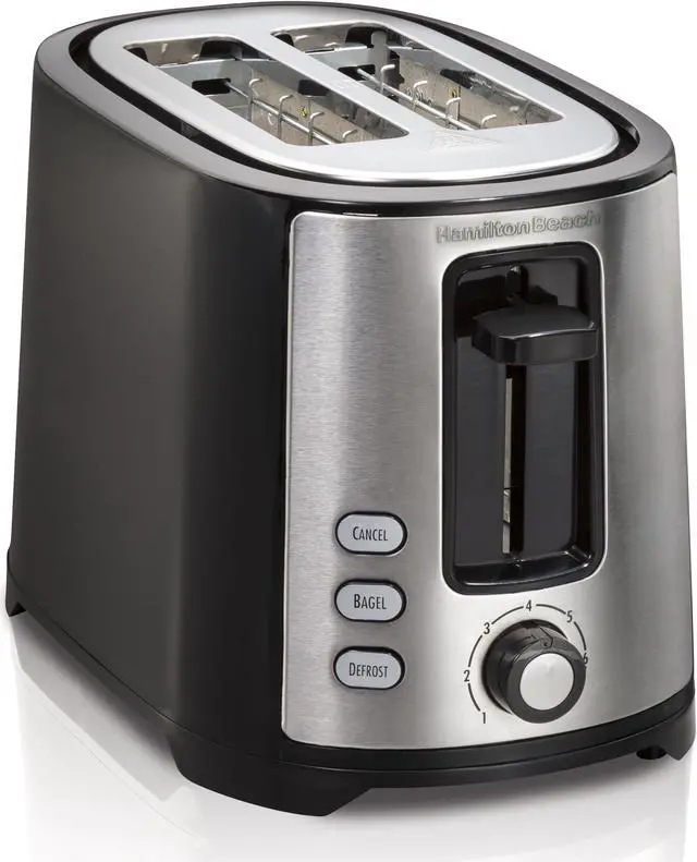 Alt view image 7 of 7 - hamilton beach beach extra-wide 2 slice slot toaster, black (22633)
