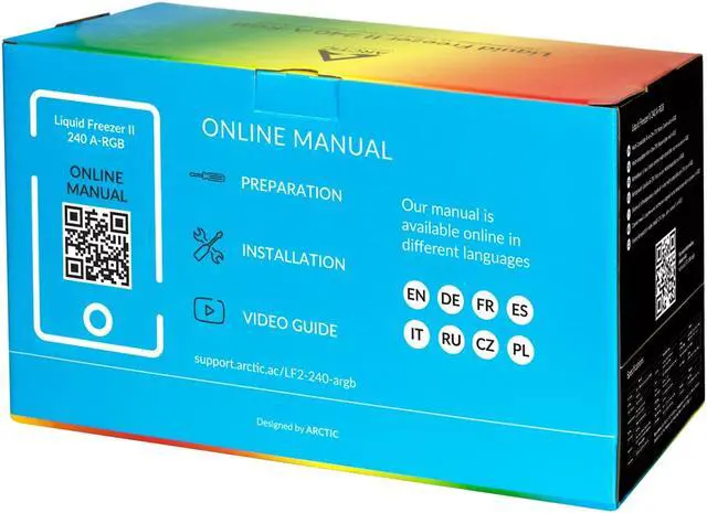 Alt view image 5 of 5 - ARCTIC ACFRE00093A Liquid Freezer II 240 A-RGB - Multi-Compatible All-in-one CPU AIO Water Cooler with A-RGB, Compatible with Intel & AMD, efficient PWM-Controlled Pump, Fan Speed: 200-1800 RPM -Black