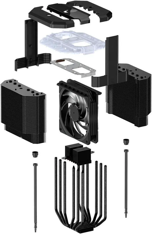 Alt view image 4 of 4 - Cooler Master MasterAir MA620M Dual Tower ARGB High Performance CPU Air Cooler, 6 CDC 2.0 Heatpipes, SF120R Fan, Hexagon Strip Addressable RGB Lighting for AMD Ryzen/Intel LGA1200/1151