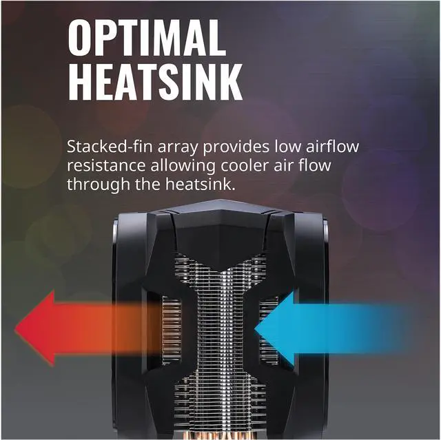 Alt view image 11 of 12 - Cooler Master MasterAir MA610P ARGB CPU Air Cooler - with Addressable RGB Controller, Dual SickleFlow 120mm ARGB Fan, 6 CDC Heatpipes, ARGB LED Top Cover