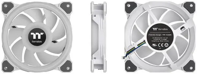 Alt view image 3 of 8 - Thermaltake Riing Quad 140mm 16.8 Million RGB Color (Alexa, Razer Chroma) Software Enabled 4 Light Rings 54 Addressable LED 9 Blades Hydraulic Bearing White Case/Radiator Fan, 3 Pack, CL-F101-PL14SW-B