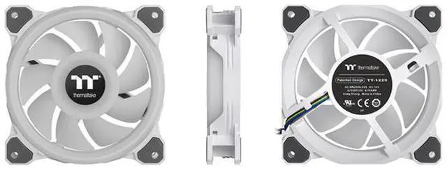 Alt view image 3 of 9 - Thermaltake Riing Quad 120mm 16.8 Million RGB Color (Alexa, Razer Chroma) Software Enabled 4 Light Rings 54 Addressable LED 9 Blades Hydraulic Bearing White Case/Radiator Fan, 3 Pack, CL-F100-PL12SW-B