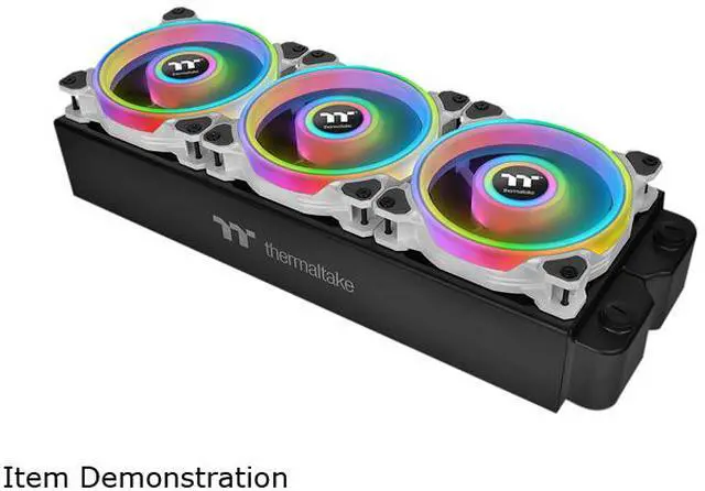 Alt view image 5 of 9 - Thermaltake Riing Quad 120mm 16.8 Million RGB Color (Alexa, Razer Chroma) Software Enabled 4 Light Rings 54 Addressable LED 9 Blades Hydraulic Bearing White Case/Radiator Fan, 3 Pack, CL-F100-PL12SW-B