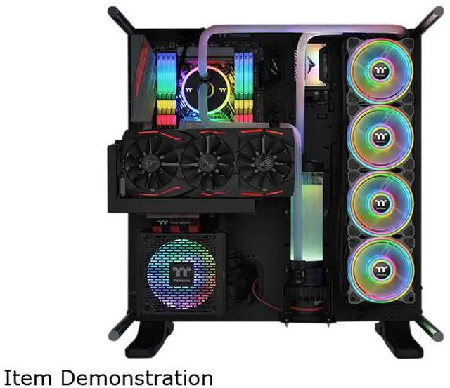 Alt view image 7 of 9 - Thermaltake Riing Quad 120mm 16.8 Million RGB Color (Alexa, Razer Chroma) Software Enabled 4 Light Rings 54 Addressable LED 9 Blades Hydraulic Bearing White Case/Radiator Fan, 3 Pack, CL-F100-PL12SW-B