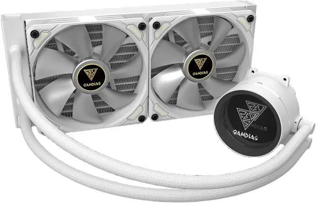 Alt view image 4 of 5 - Gamdias CHIONE M3-240W 240mm AIO CPU Liquid Cooler ARGB 5v 4-pin PWM 120mm Fans AMD Intel, (WHITE)