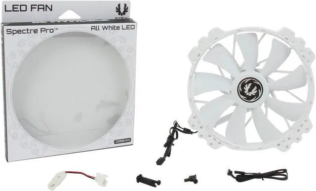 Alt view image 5 of 5 - BitFenix Spectre PRO ALL WHITE Blue LED 200mm Case Fan