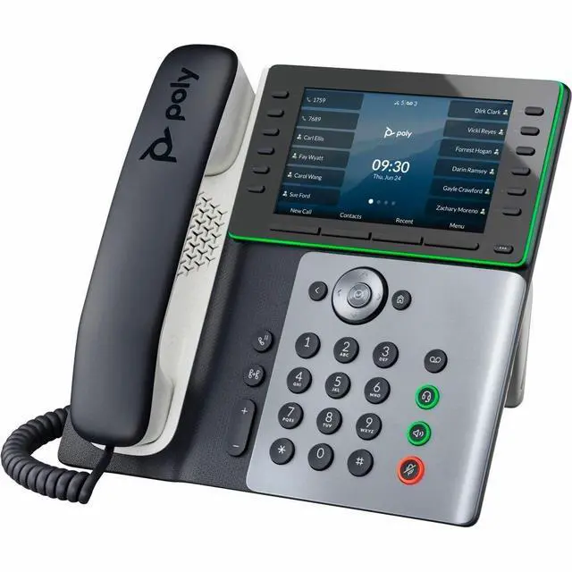 Main image of HP Poly Edge E550 IP Phone and PoE enabled, Corded desktop phone, Black | 89B57AA#ABA