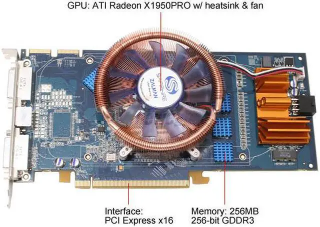 Alt view image 2 of 7 - SAPPHIRE Radeon X1950PRO 256MB GDDR3 PCI Express x16 CrossFireX Support Graphics Card 100176U