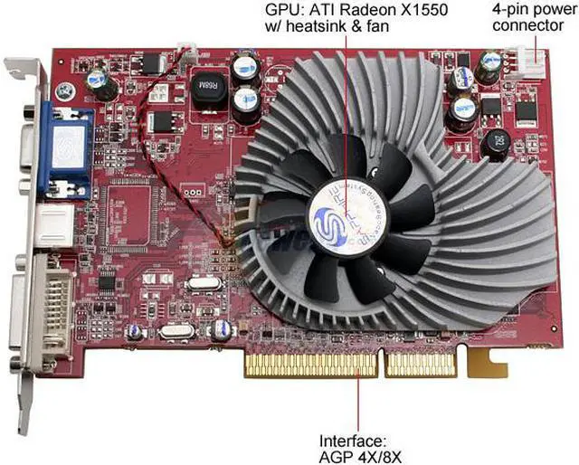 Alt view image 3 of 6 - SAPPHIRE Radeon X1550 256MB GDDR2 AGP 4X/8X Graphics Card 100182L