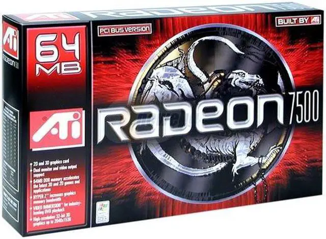 Alt view image 4 of 4 - ATI Radeon 7500 64MB DDR PCI Graphics Card RADEON 7500 64M PCI
