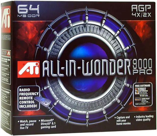 Alt view image 5 of 5 - ATI Radeon 9000PRO 64MB DDR AGP 2X/4X Graphics Card A-I-W 9000 PRO 64M