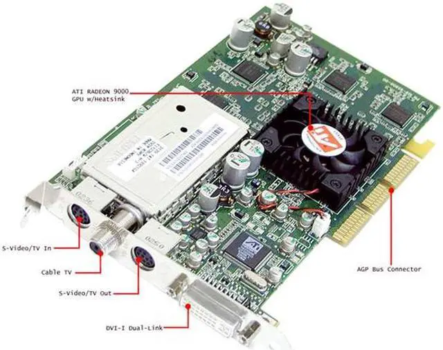 Alt view image 2 of 5 - ATI Radeon 9000PRO 64MB DDR AGP 2X/4X Graphics Card A-I-W 9000 PRO 64M