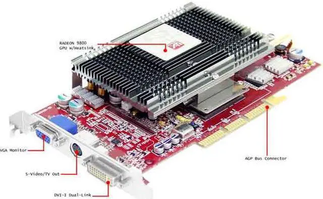 Alt view image 2 of 5 - SAPPHIRE Radeon 9800PRO 256MB GDDR2 AGP 4X/8X Graphics Card ULTIMATE RADEON 9800 PRO