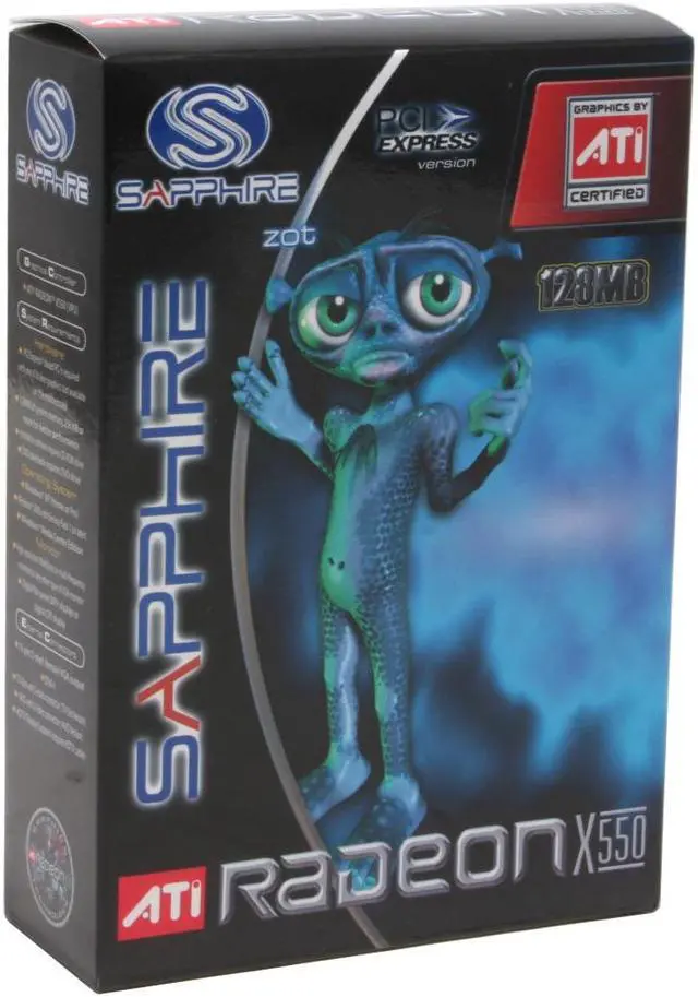 Alt view image 5 of 5 - SAPPHIRE Radeon X550 128MB DDR PCI Express x16 Graphics Card 100118L-RD