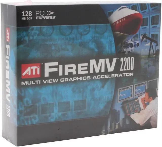 Alt view image 5 of 5 - AMD FireMV 2200 100-505111 128MB 64-bit DDR PCI Express x16 Low Profile Graphics Card