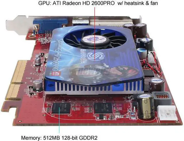 Alt view image 3 of 8 - SAPPHIRE Radeon HD 2600PRO 512MB GDDR2 AGP 8X Graphics Card 100217L