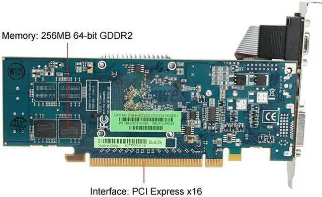 Alt view image 3 of 6 - SAPPHIRE Radeon X1650PRO 256MB GDDR2 PCI Express x16 Low Profile Graphics Card 100164L-64